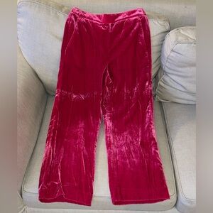 Hot Pink J Crew Peyton Velvet Luxe Crop Wide Leg Size 6 Pants